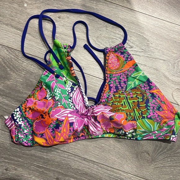 Lot of 2 Trina Turk Halter padded Bikini Halter String tops size 10 12 - Picture 10 of 11